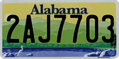 AL license plate 2AJ7703