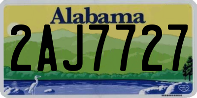 AL license plate 2AJ7727