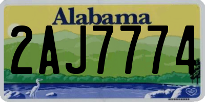 AL license plate 2AJ7774
