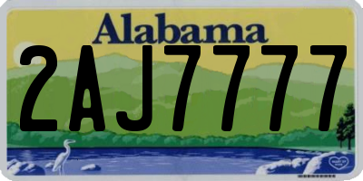 AL license plate 2AJ7777
