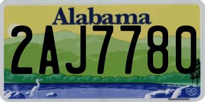 AL license plate 2AJ7780