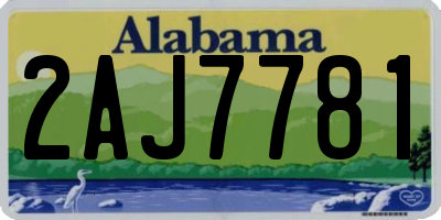 AL license plate 2AJ7781
