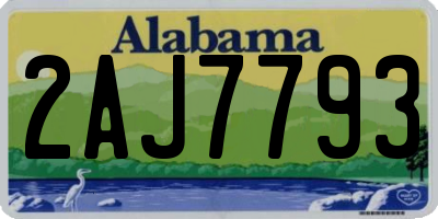 AL license plate 2AJ7793