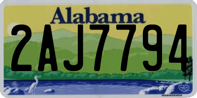 AL license plate 2AJ7794