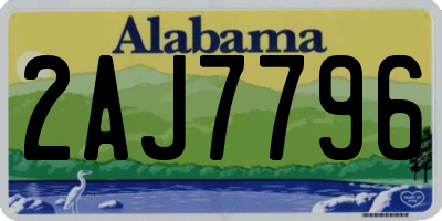 AL license plate 2AJ7796