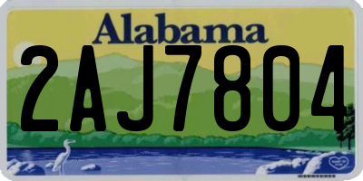 AL license plate 2AJ7804
