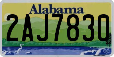 AL license plate 2AJ7830
