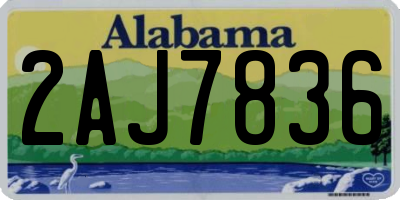 AL license plate 2AJ7836
