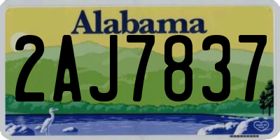 AL license plate 2AJ7837