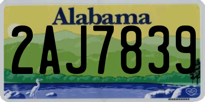 AL license plate 2AJ7839