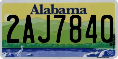 AL license plate 2AJ7840