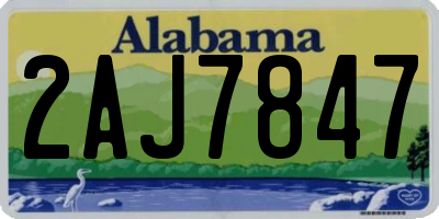 AL license plate 2AJ7847