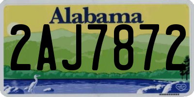 AL license plate 2AJ7872