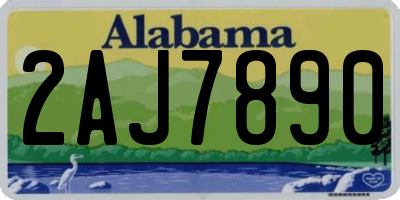 AL license plate 2AJ7890