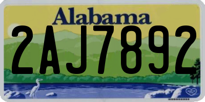 AL license plate 2AJ7892