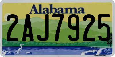AL license plate 2AJ7925