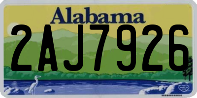 AL license plate 2AJ7926