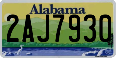 AL license plate 2AJ7930