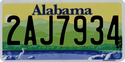 AL license plate 2AJ7934