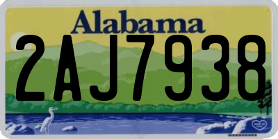AL license plate 2AJ7938