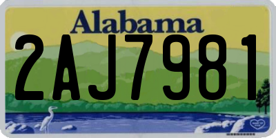 AL license plate 2AJ7981