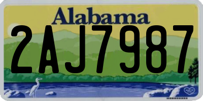 AL license plate 2AJ7987