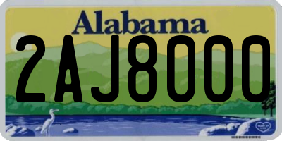 AL license plate 2AJ8000