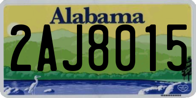 AL license plate 2AJ8015