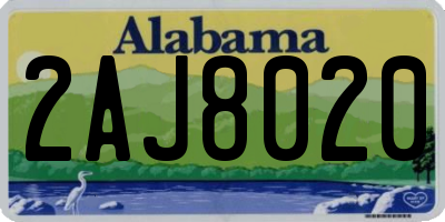 AL license plate 2AJ8020