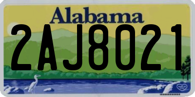 AL license plate 2AJ8021