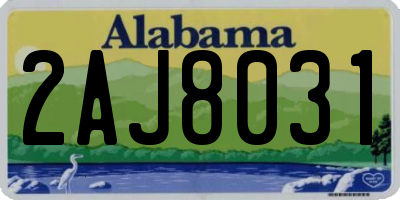 AL license plate 2AJ8031