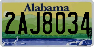 AL license plate 2AJ8034