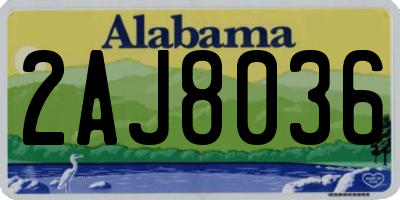 AL license plate 2AJ8036