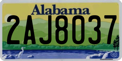 AL license plate 2AJ8037