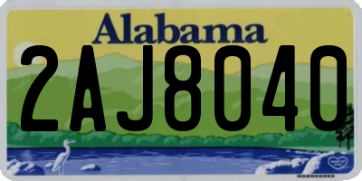 AL license plate 2AJ8040