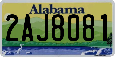 AL license plate 2AJ8081