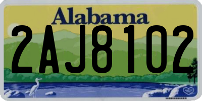 AL license plate 2AJ8102