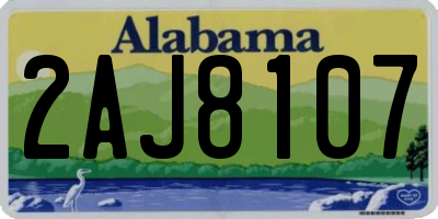 AL license plate 2AJ8107