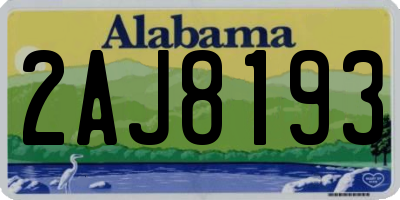 AL license plate 2AJ8193