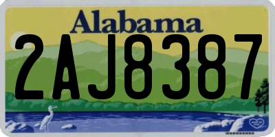 AL license plate 2AJ8387