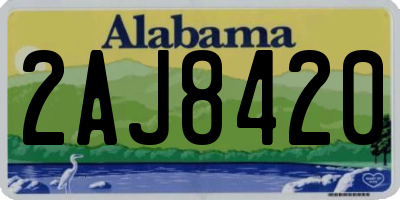 AL license plate 2AJ8420