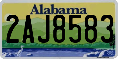 AL license plate 2AJ8583