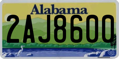 AL license plate 2AJ8600