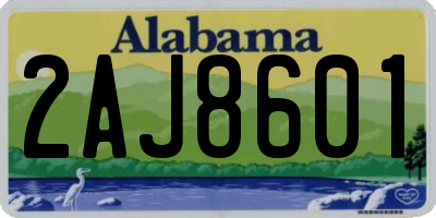 AL license plate 2AJ8601