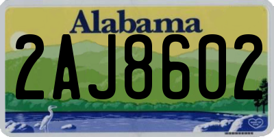 AL license plate 2AJ8602