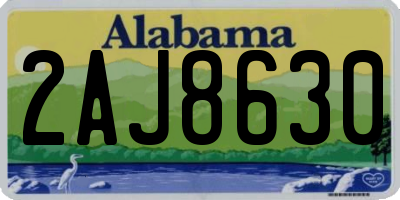 AL license plate 2AJ8630