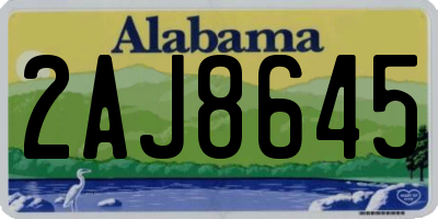 AL license plate 2AJ8645