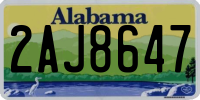 AL license plate 2AJ8647