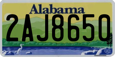 AL license plate 2AJ8650