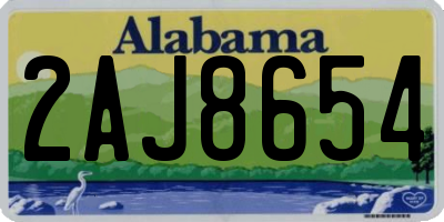 AL license plate 2AJ8654